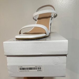 Women’s White Strappy Block Heel Sandals
